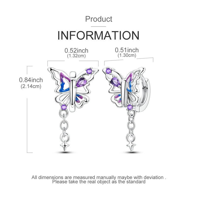 Women's Exquisite Blue-Purple Butterfly Earrings